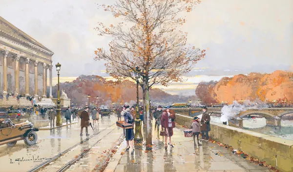L’assemblée Nationale Et Le Pont De La Concorde av Eugène Galien-Laloue