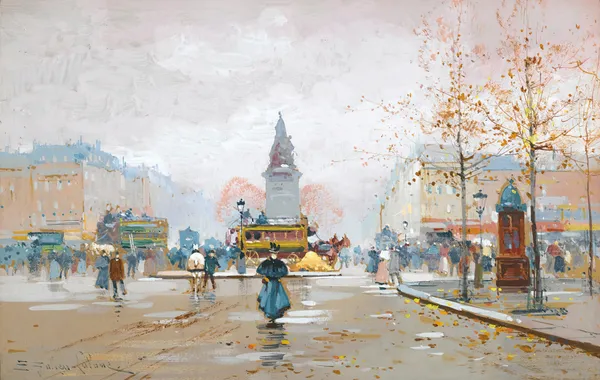 Place Clichy av Eugène Galien-Laloue