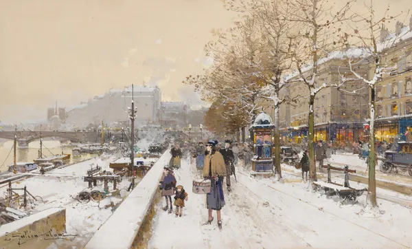Quai Des Célestins av Eugène Galien-Laloue