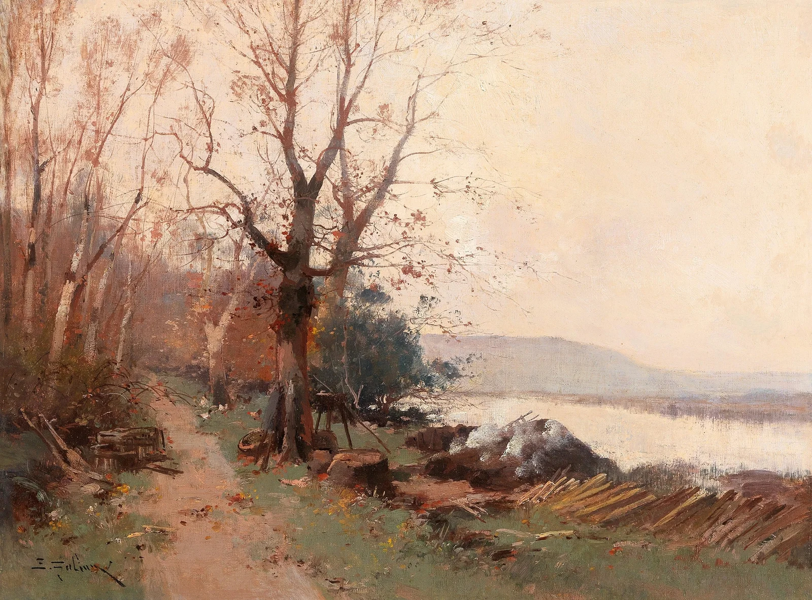 River Landscape av Eugène Galien-Laloue