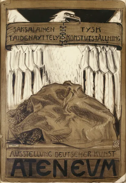 Juliste Saksalaiseen taidenäyttelyyn Ateneumissa 1922 av Akseli Gallen-Kallela