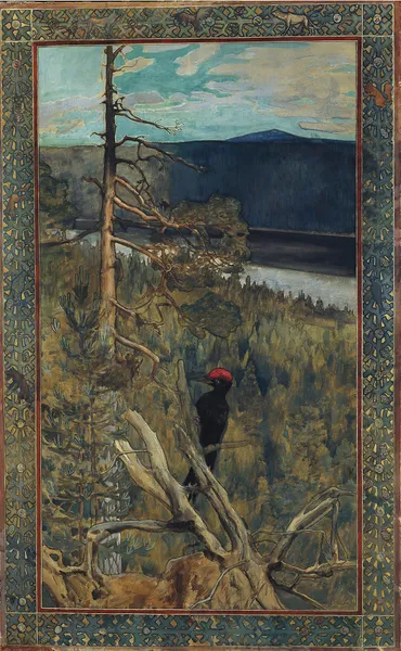 The Great Black Woodpecker av Akseli Gallen-Kallela