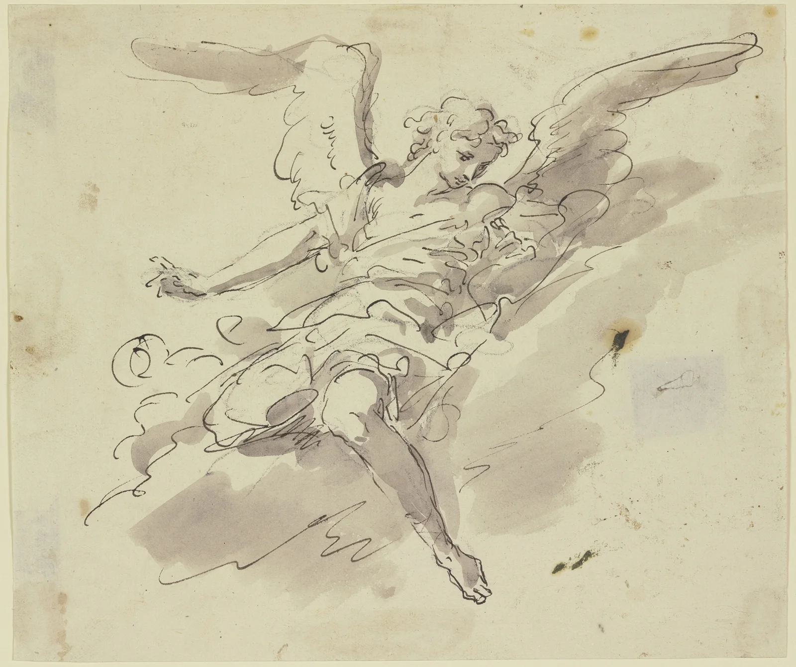 Angel on a cloud av Gaspare Diziani