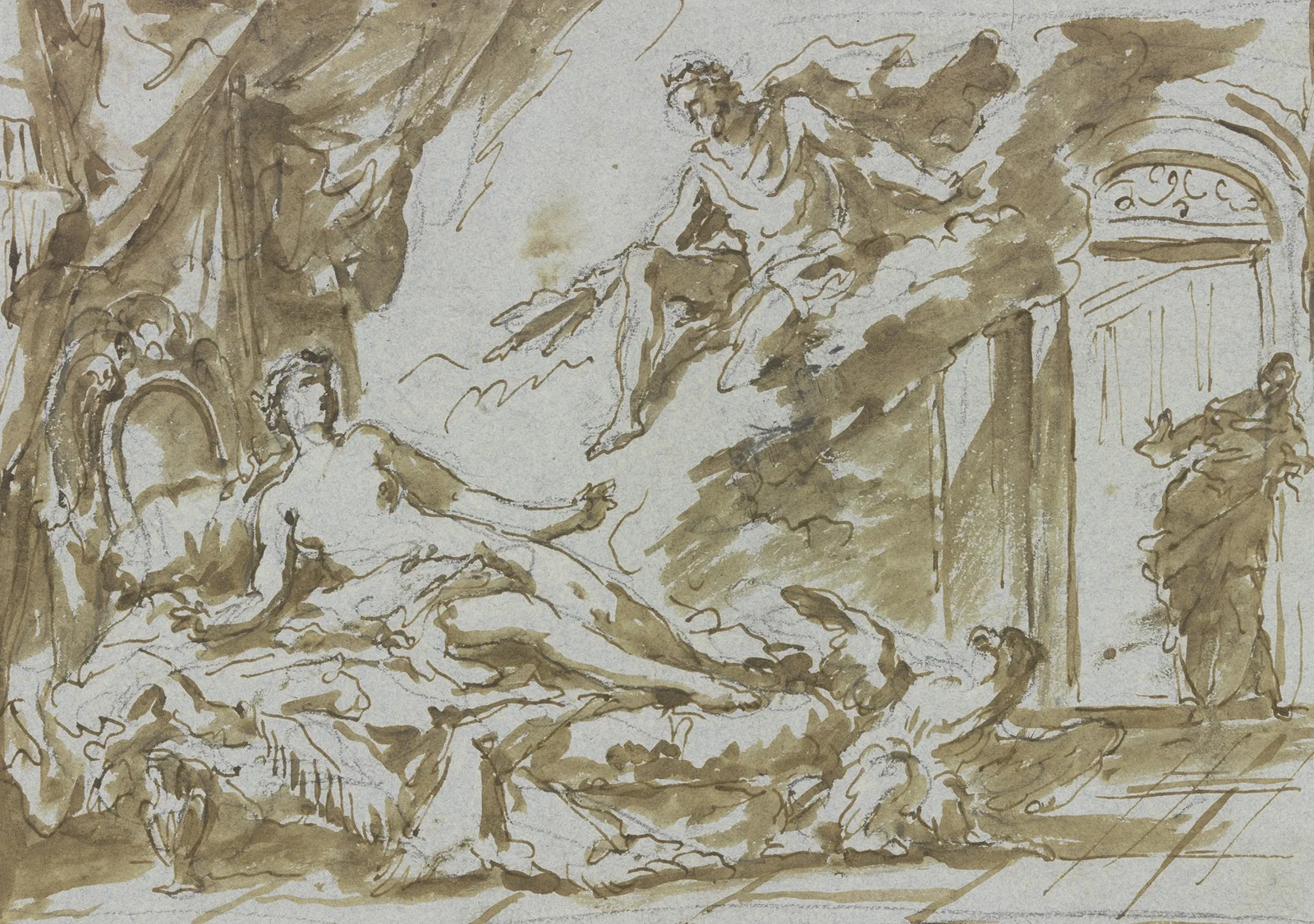 Jupiter and Semele av Gaspare Diziani