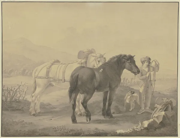French horses av Johann Georg Pforr