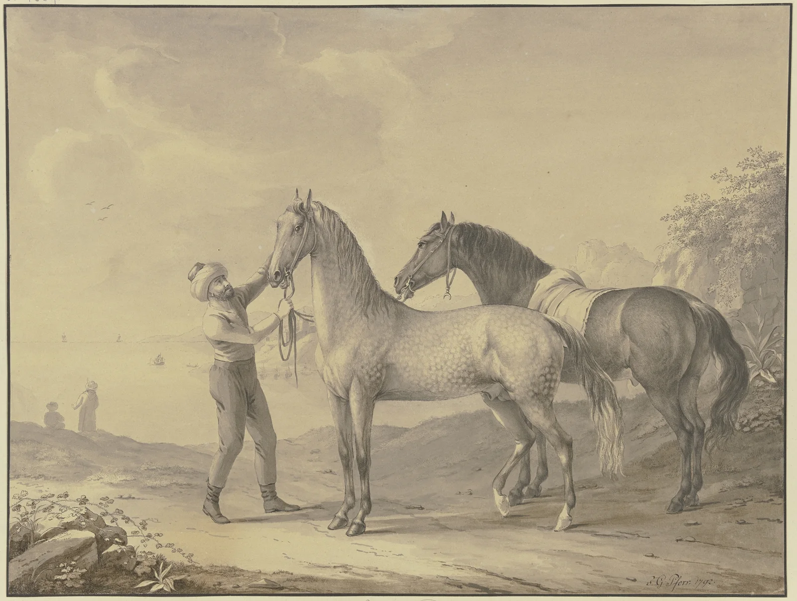 Horses from Tunis av Johann Georg Pforr