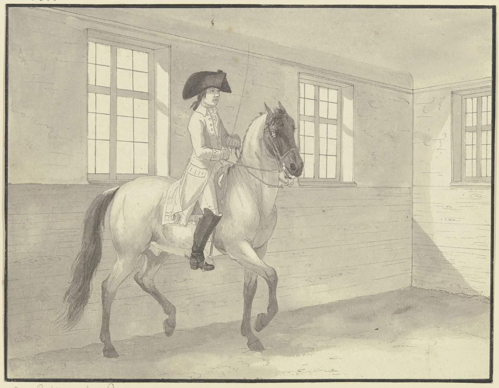 Reiter in einer Reitschule av Johann Georg Pforr
