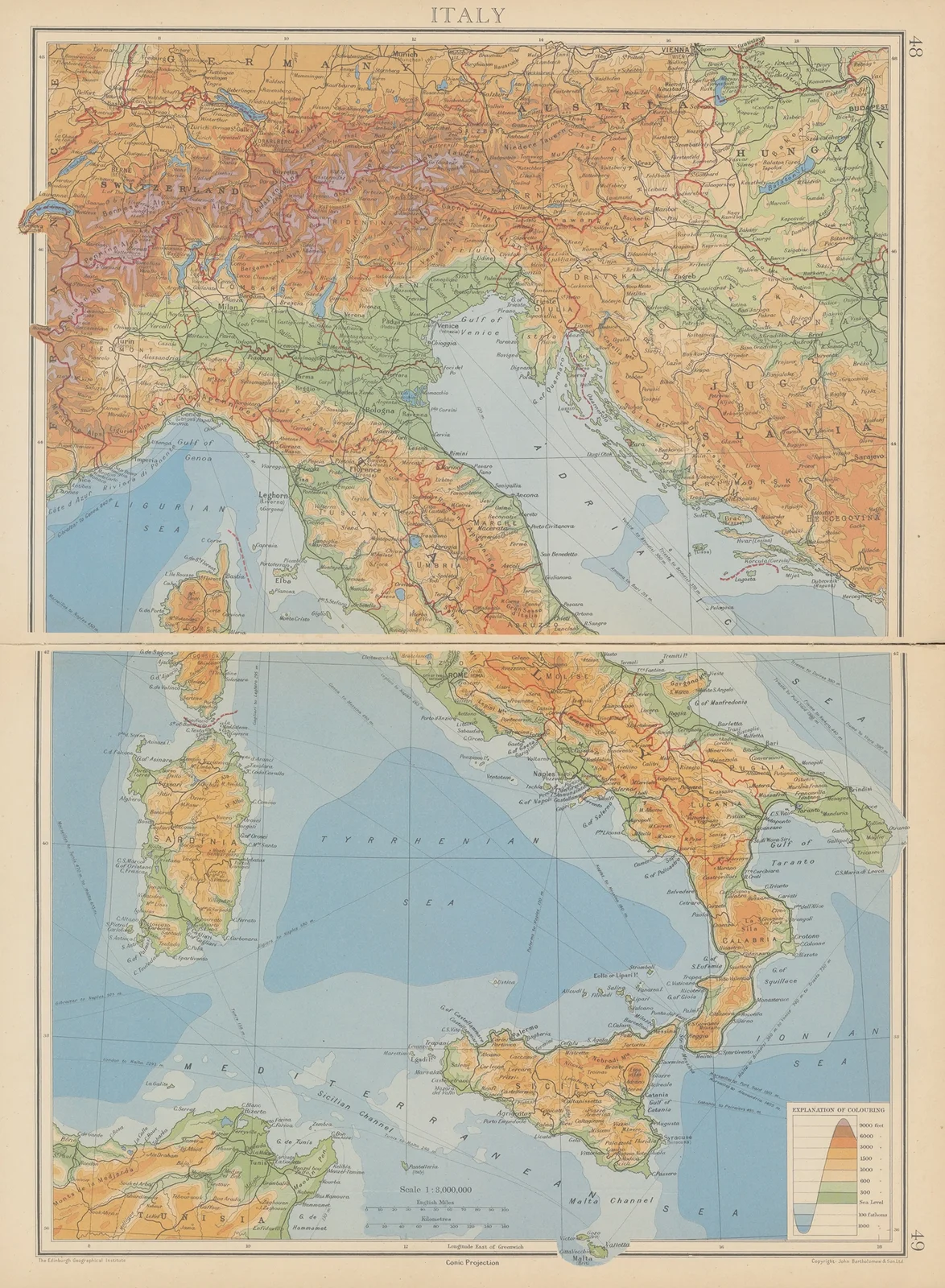 Italy av John George Bartholomew
