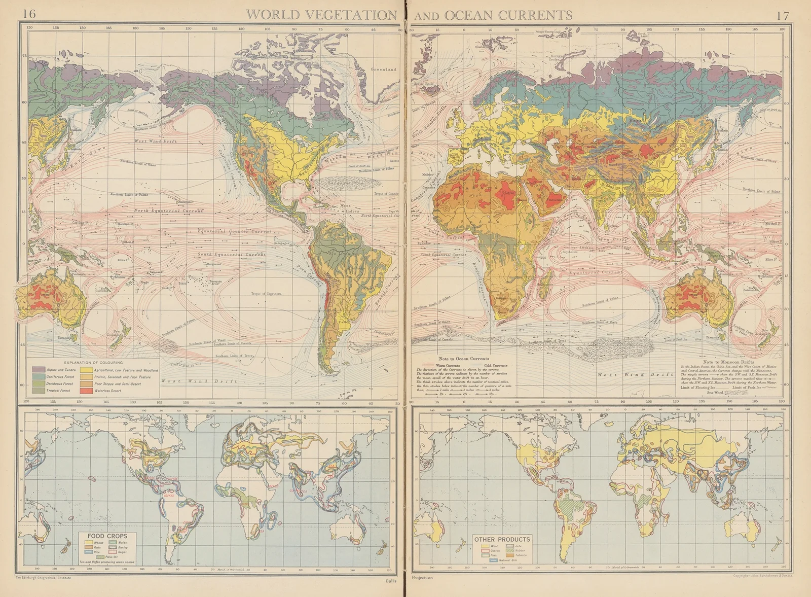 World Vegetation and Ocean Currents av John George Bartholomew