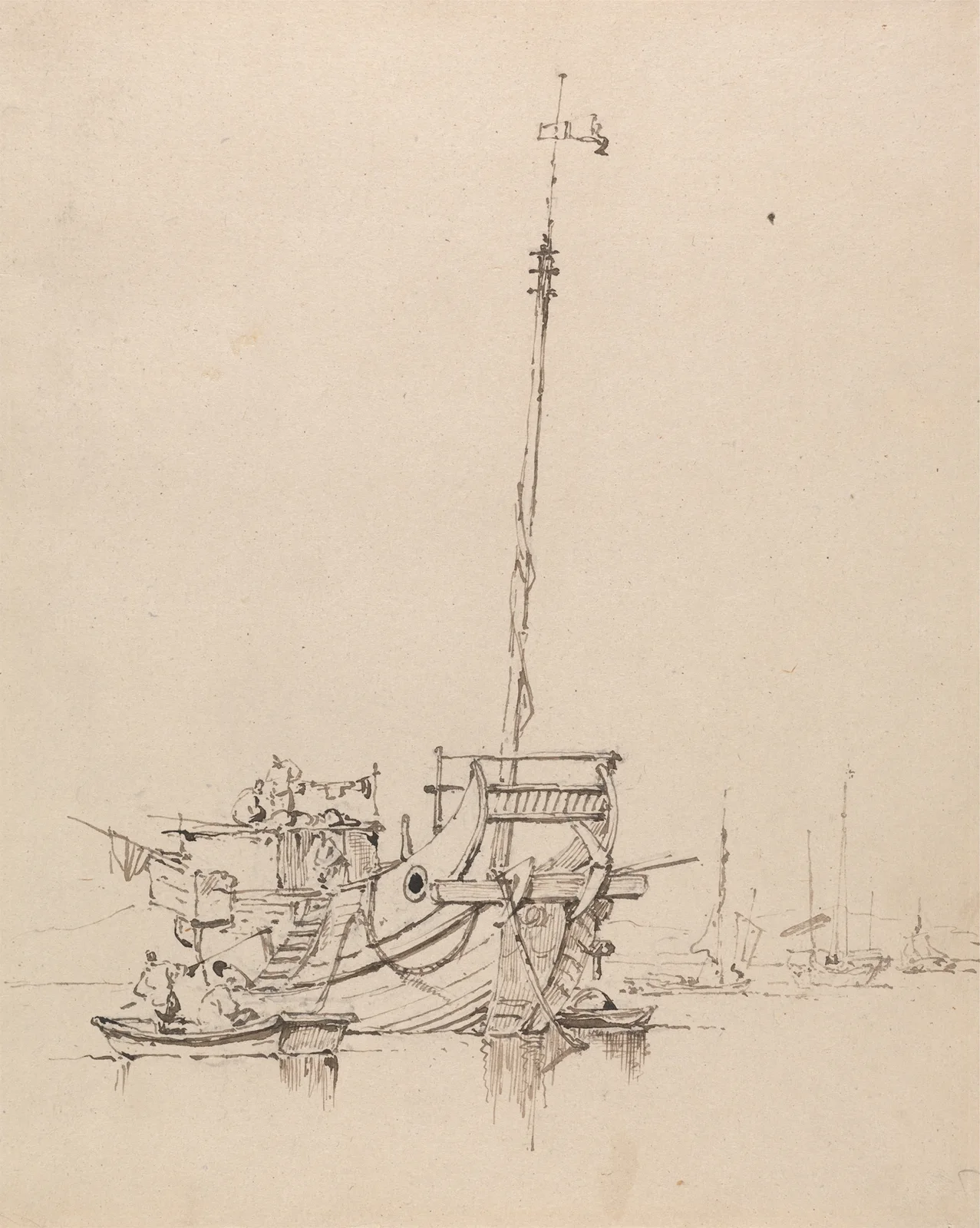 A Chinese Junk av George Chinnery
