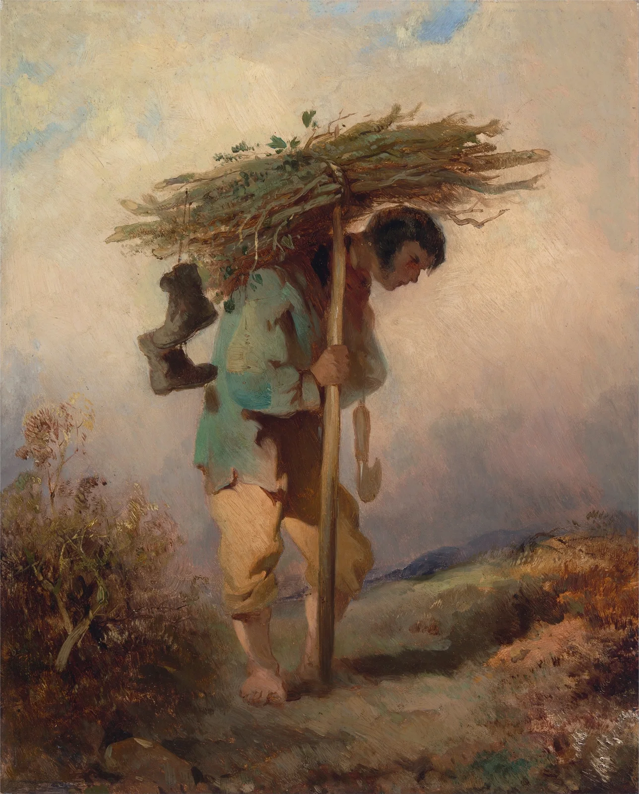 A Man Carrying Faggots av George Chinnery