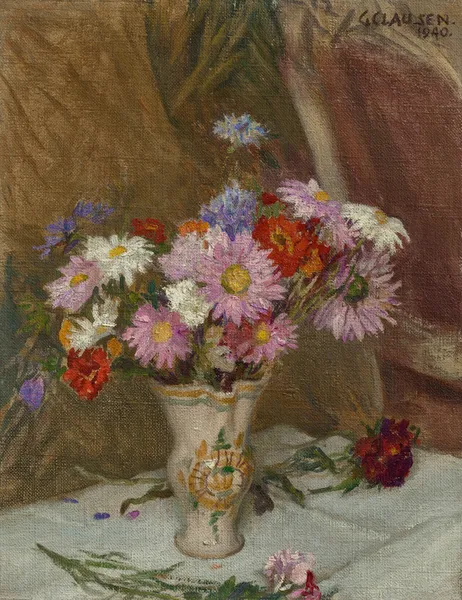 Michaelmas Daisies and Cornflowers av Sir George Clausen