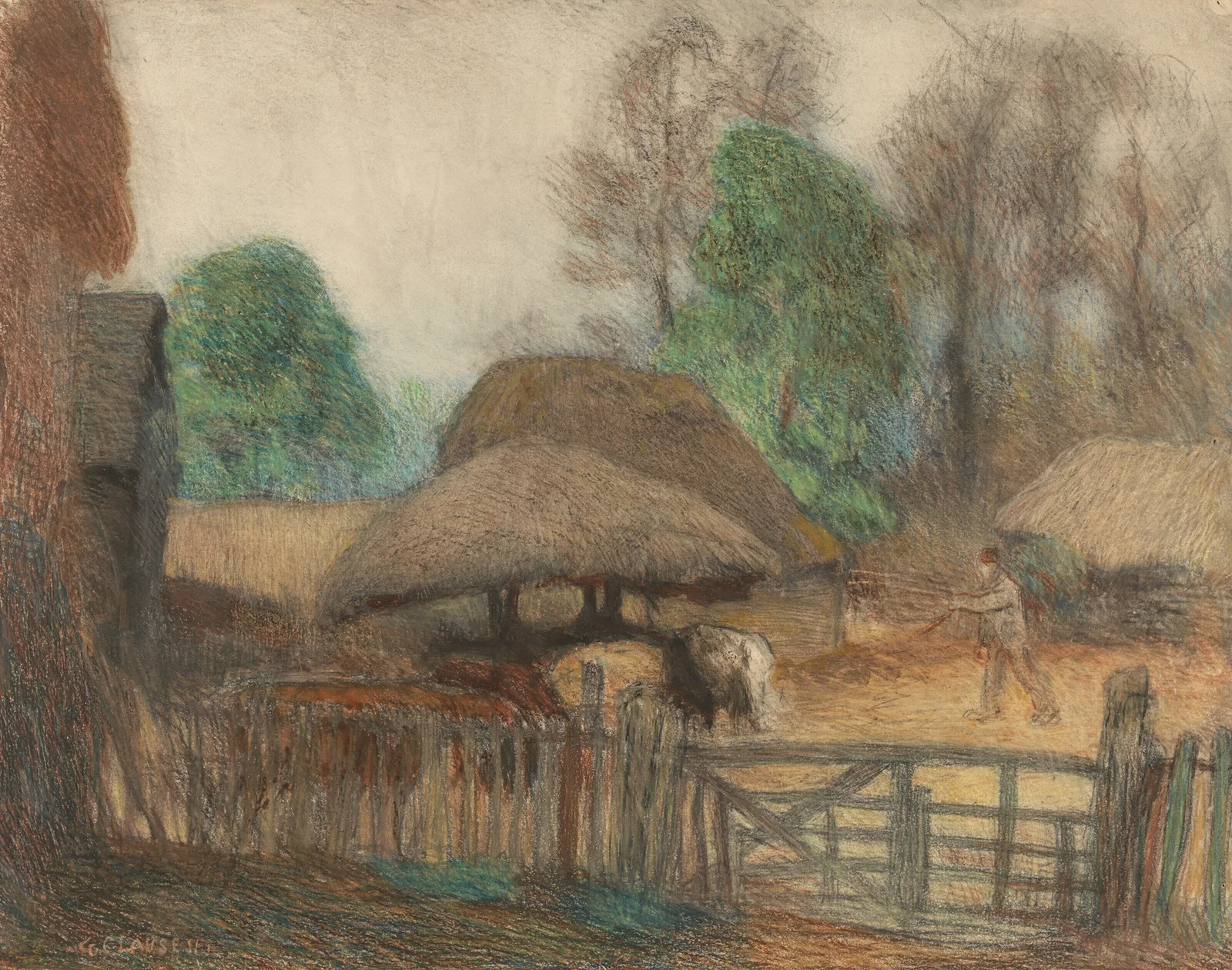 The farmyard av Sir George Clausen