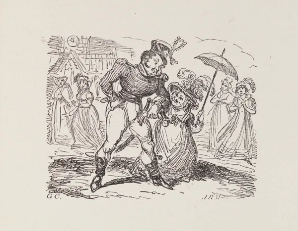 Illustrations for The Universal songster Pl.16 av George Cruikshank