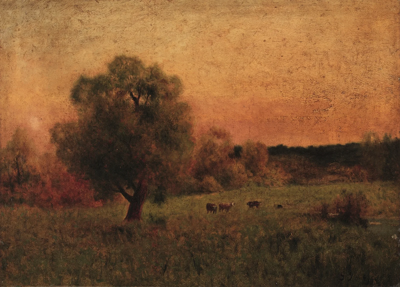 Cows in a Field av George Inness