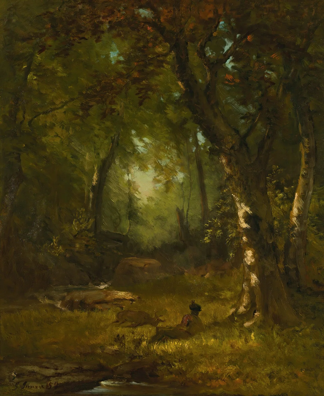 Landscape With Huntsman av George Inness