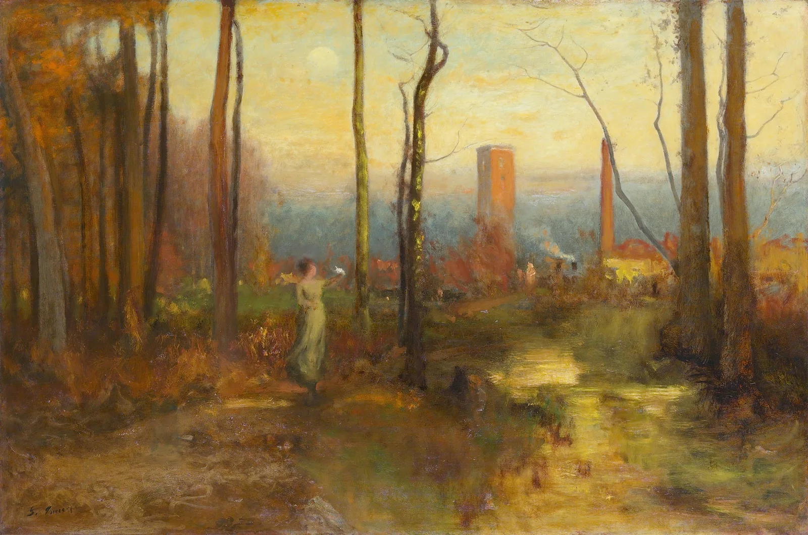 The Mill Stream, Montclair, New Jersey av George Inness