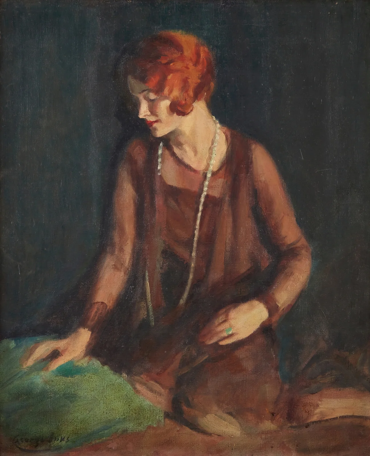 The Redhead av George Luks