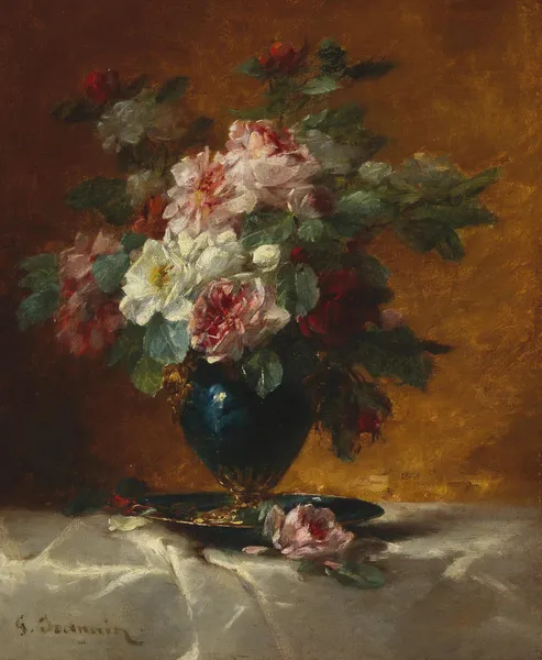 Blumenstück mit Rosen av Georges Jeannin
