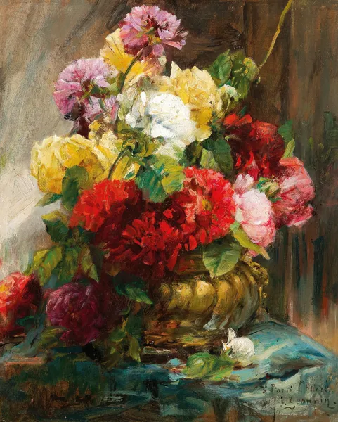 Flower Piece in Vase av Georges Jeannin