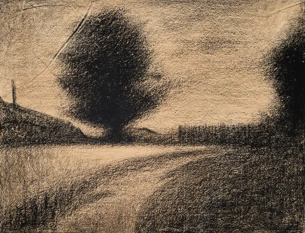 Arbre et route av Georges Seurat