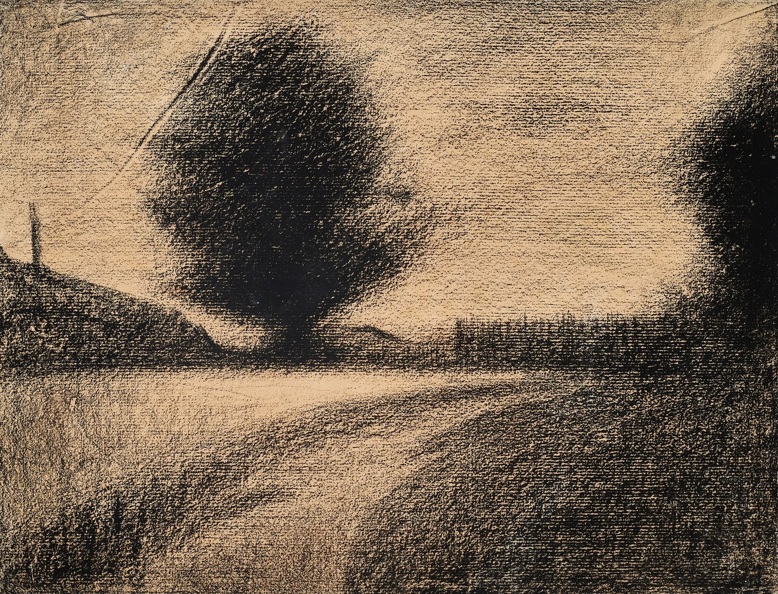 Arbre et route av Georges Seurat