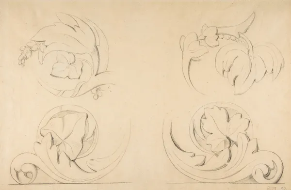 Architectural Motifs; Four Rinceaux av Georges Seurat