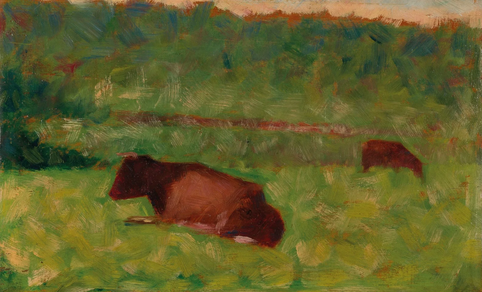 Vaches dans un pré, 1883 – nr 2 av Georges Seurat