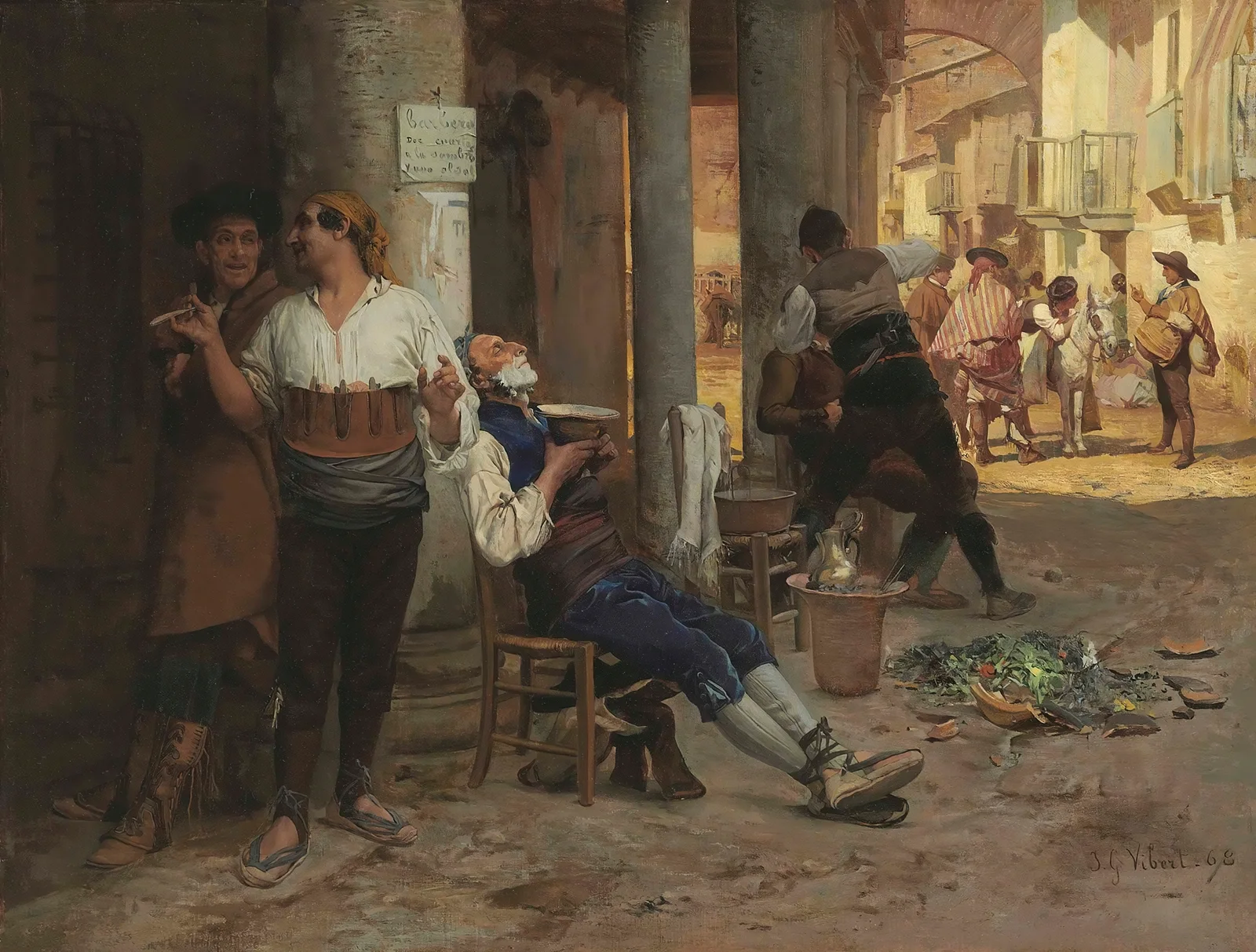 Barbier ambulant, Espagne av Jehan Georges Vibert