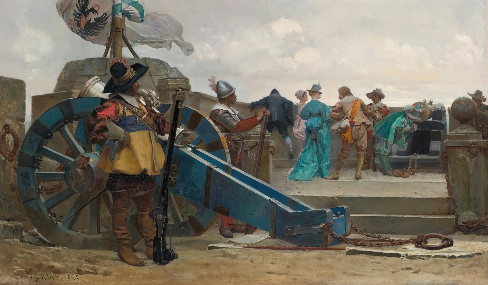 On The Ramparts av Jehan Georges Vibert
