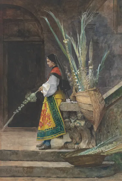 Palm Sunday in Spain av Jehan Georges Vibert