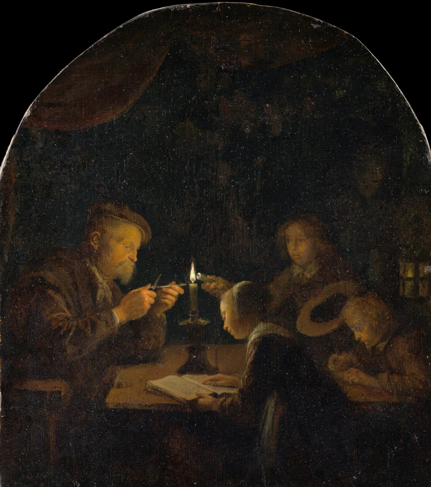 An Evening School av Gerrit Dou