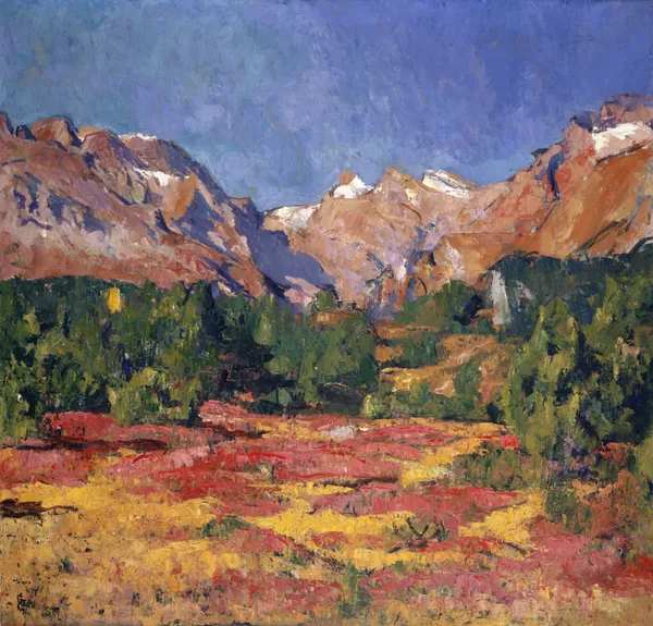 Autumn Landscape (Maroz Valley With Piz Duan And Gletscherhorn) av Giovanni Giacometti