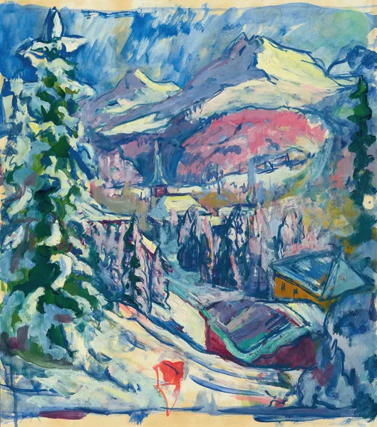 Davos im Winter av Giovanni Giacometti