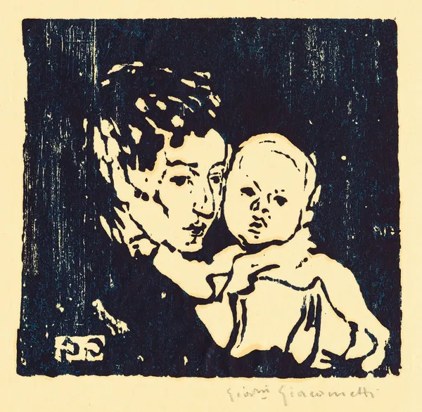 Mutter und Kind l. – Annetta mit Bruno av Giovanni Giacometti