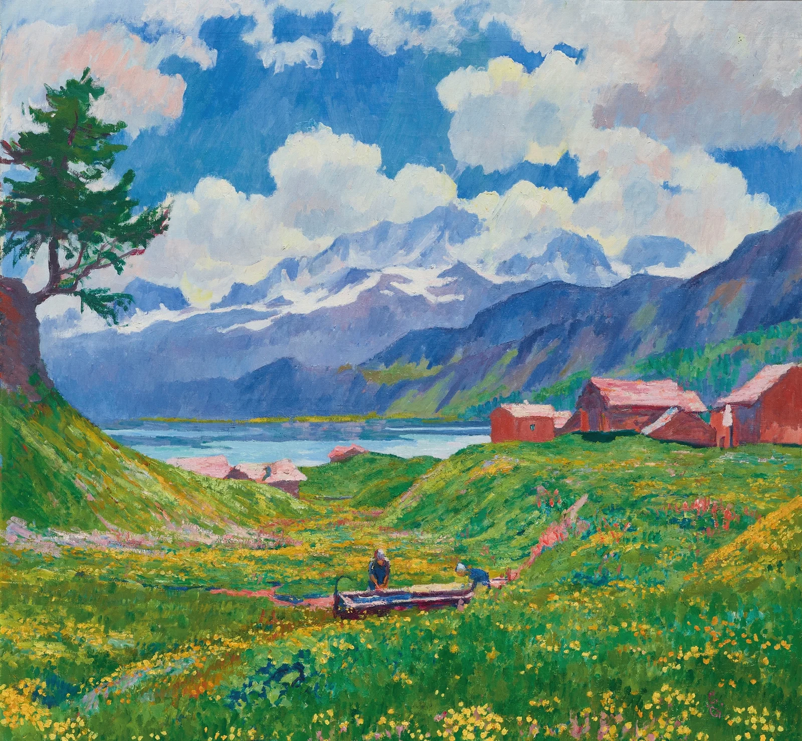 Spring landscape av Giovanni Giacometti
