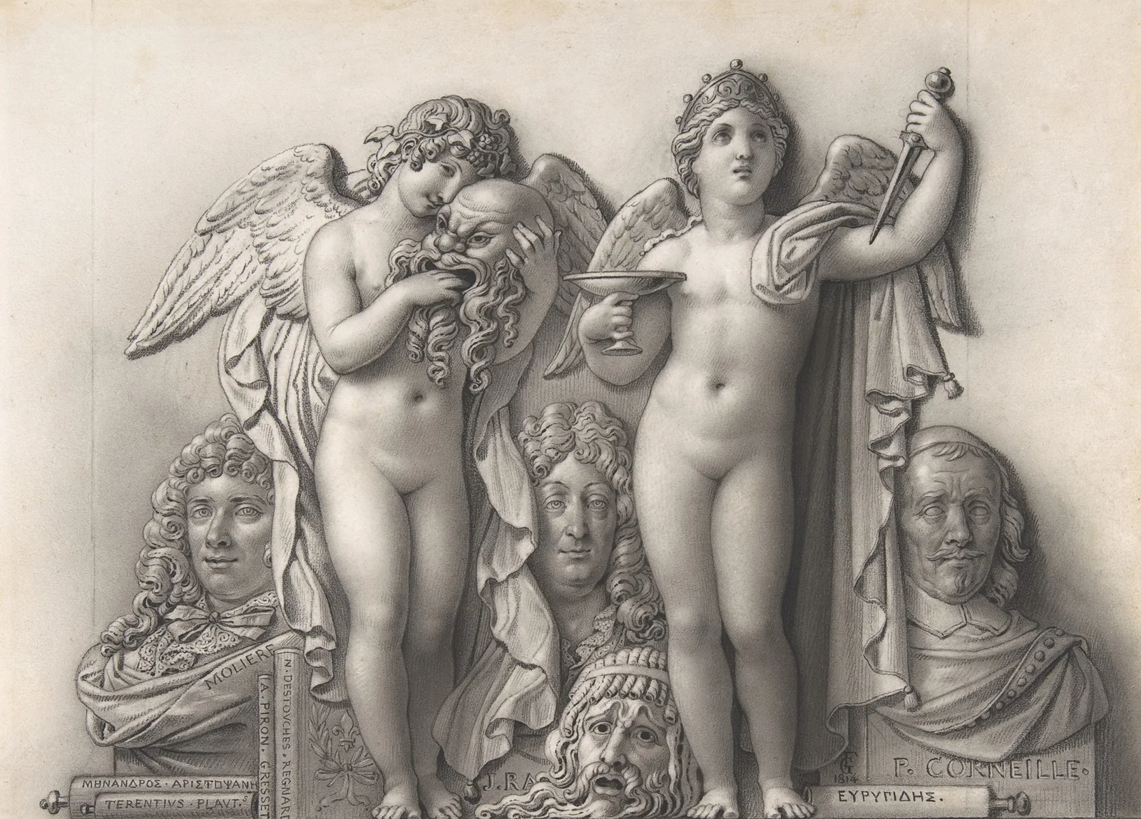 Comedy and Tragedy av Anne Louis Girodet-Trioson