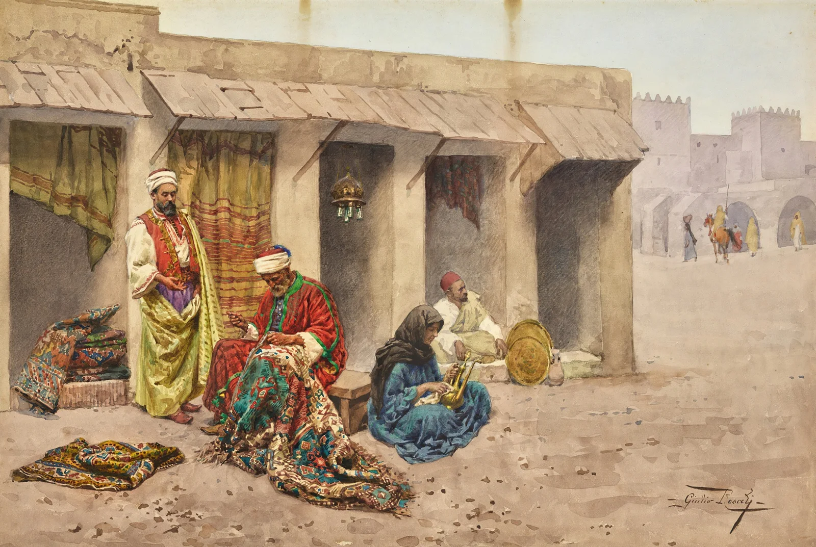 The Carpet Mender av Giulio Rosati
