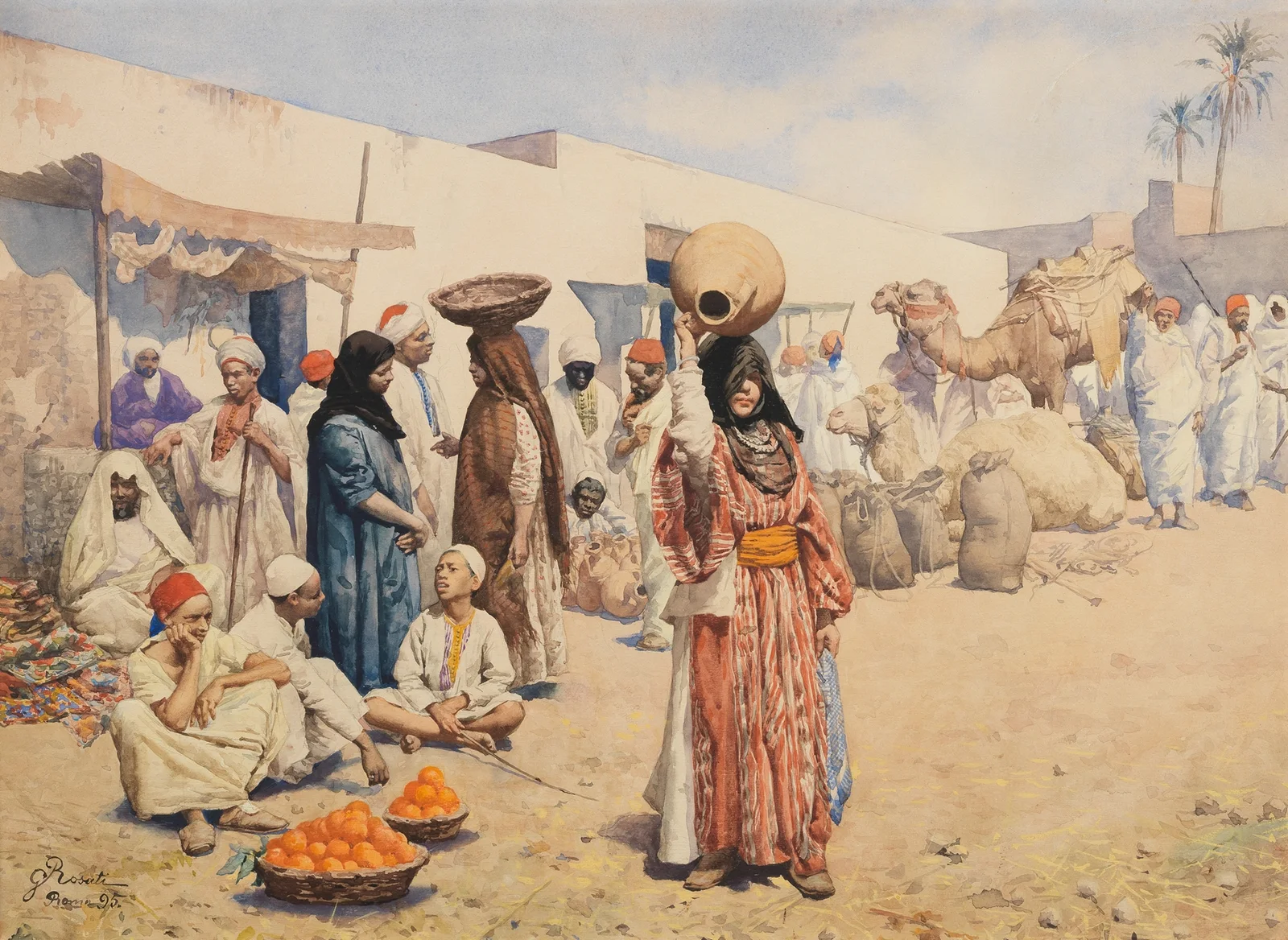 The orange sellers av Giulio Rosati