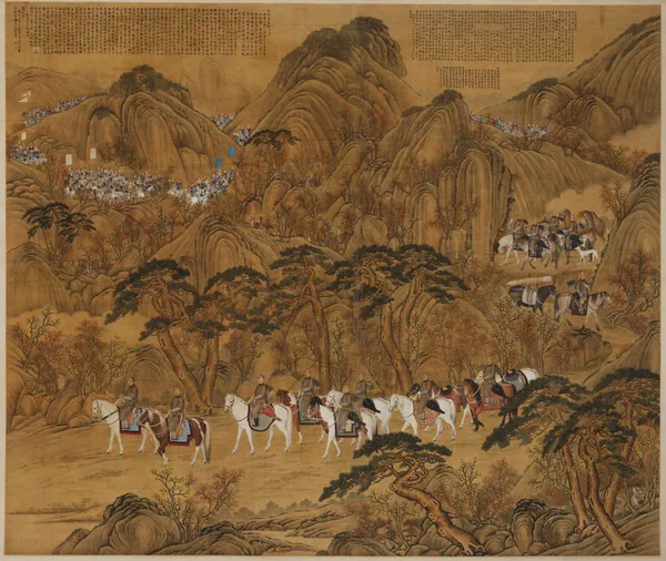 郎世宁哨鹿图轴 (18th century) av Giuseppe Castiglione