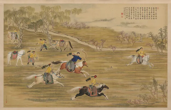 Emperor Qianlong hunting av Giuseppe Castiglione