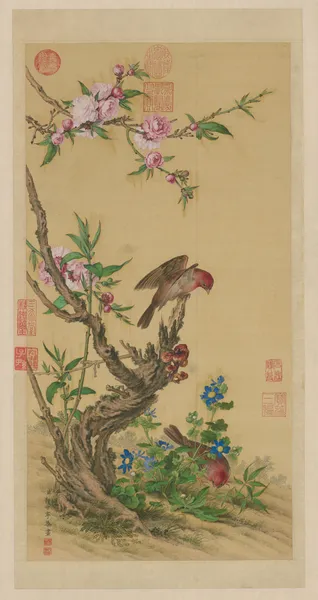 Flower and Bird Scroll av Giuseppe Castiglione