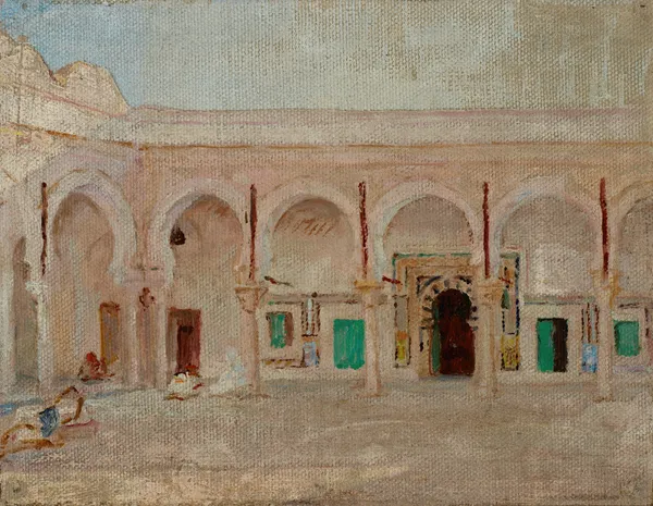 Kairouan (Courtyard in the Mosque of the Sword), 1911 – nr 3 av Jan Ciągliński