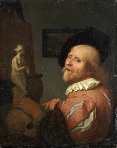 Portrait of an Artist in His Studio av Godfried Schalcken