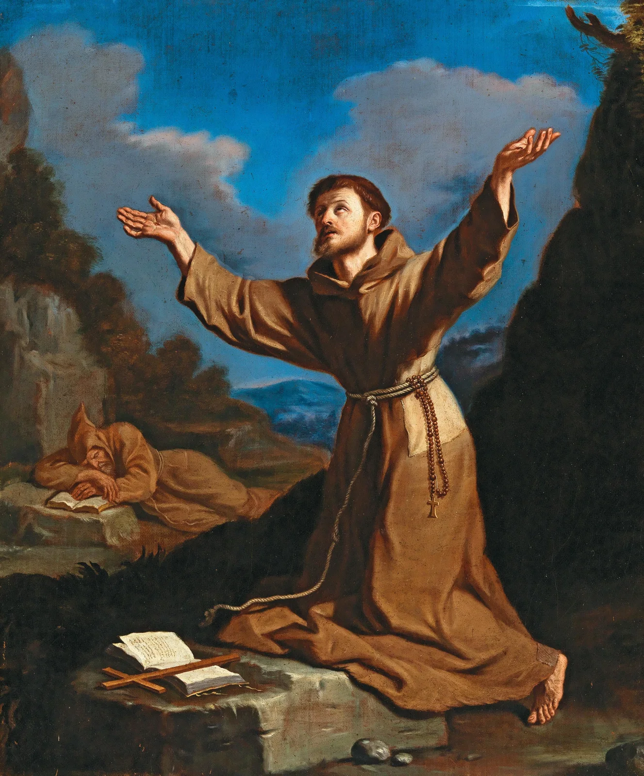 Saint Francis receiving the Stigmata av Guercino