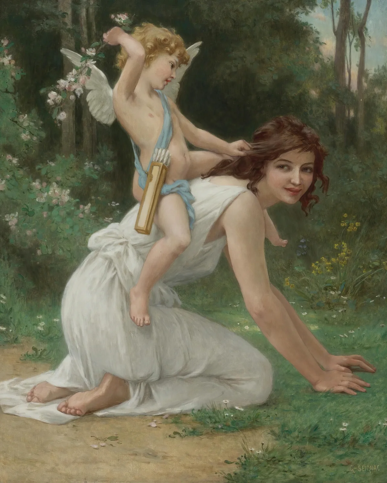 Venus And Cupid av Guillaume Seignac