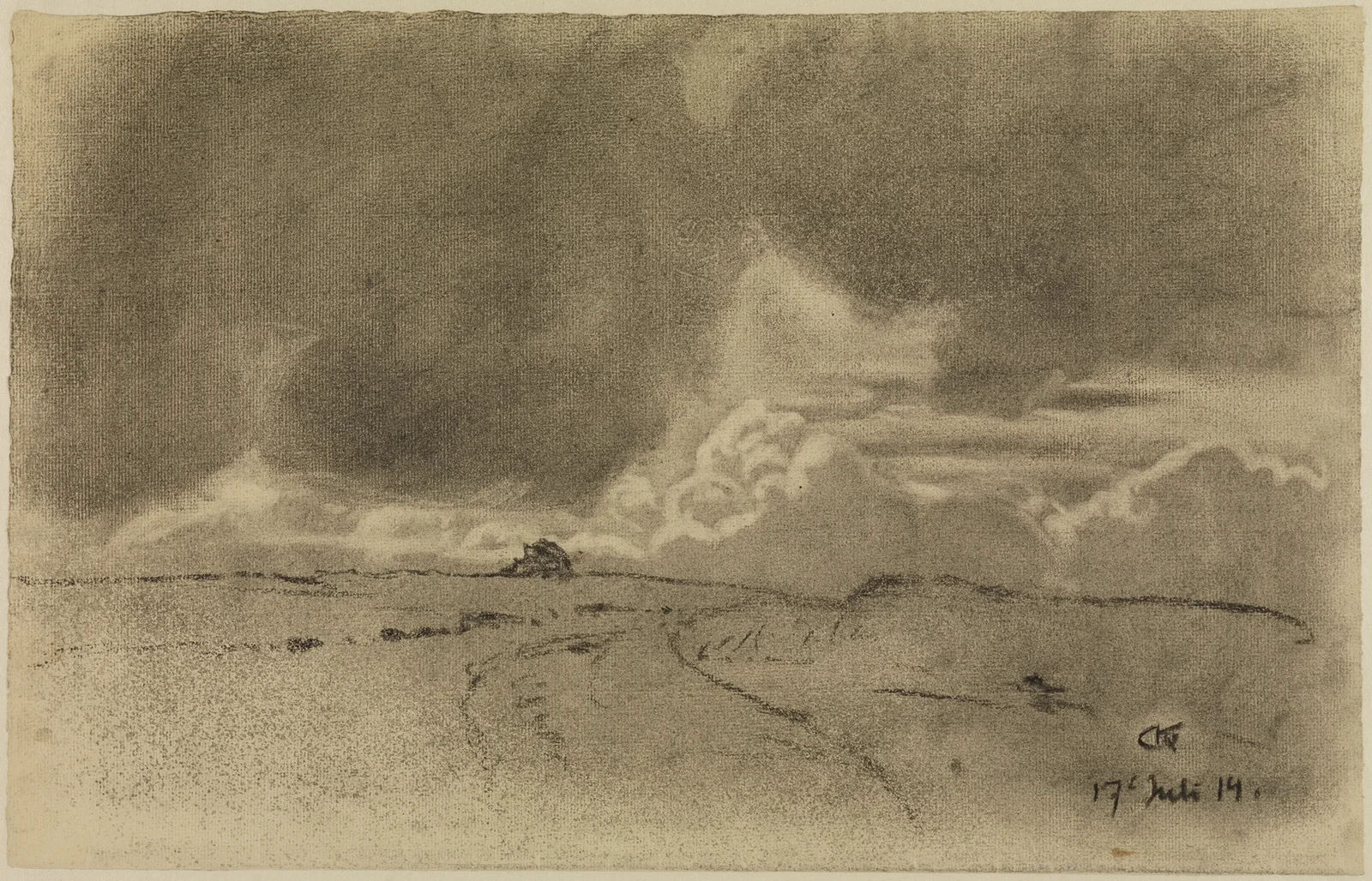 Luft- und Wolkenstudie av Gustav Kampmann
