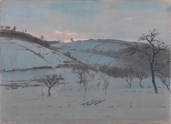 Wintermorgen bei Grötzingen av Gustav Kampmann