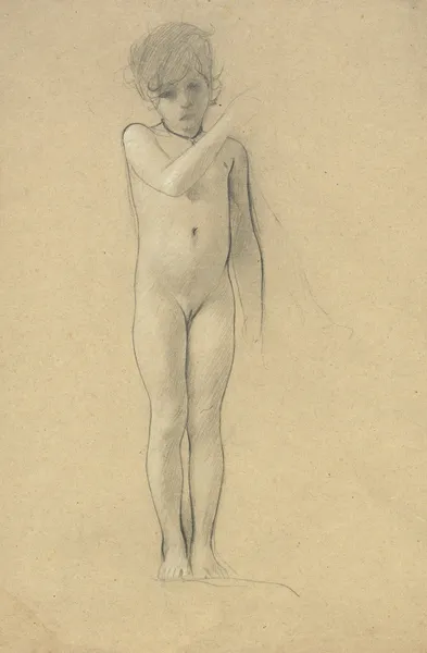 Akt eines kleinen Mädchens av Gustav Klimt