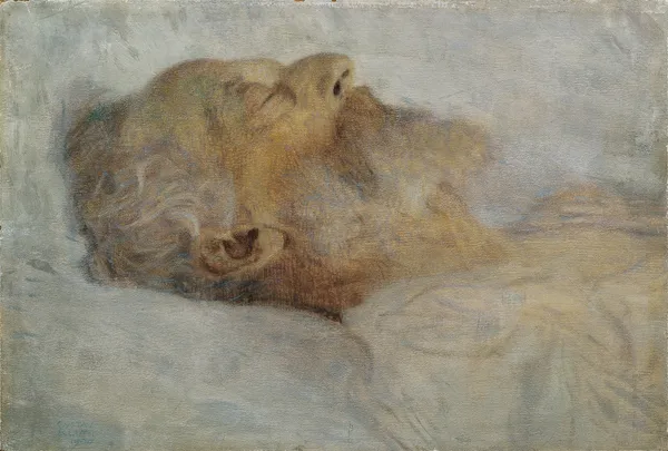Alter Mann auf dem Totenbett av Gustav Klimt